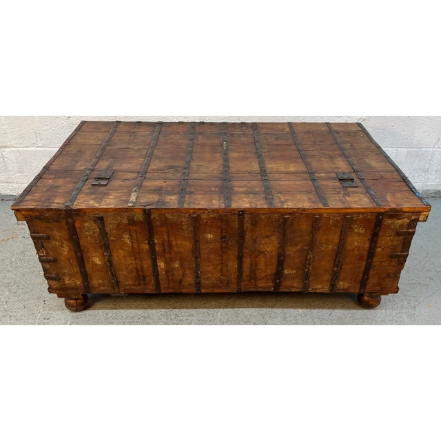 Antique Indian Pitara Chest With Turquoise Patina For Sale - Image 14 of 18