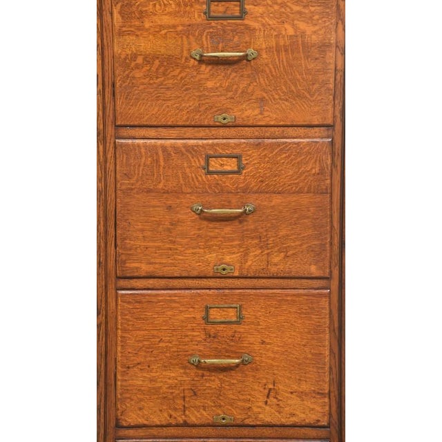 Brown Antique Oak Filing Cabinet, 1890s For Sale - Image 8 of 12