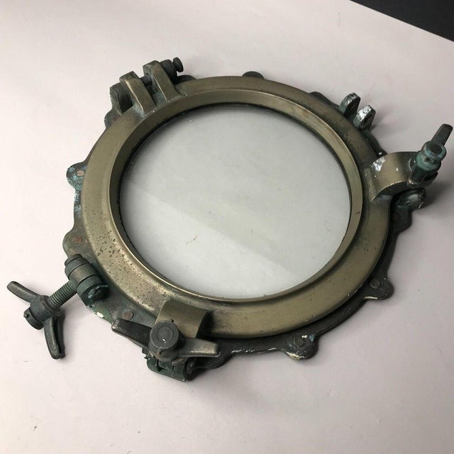 Antique Marine Nautical Bronze Sunken Ship Porthole, 1960s For Sale - Image 6 of 18