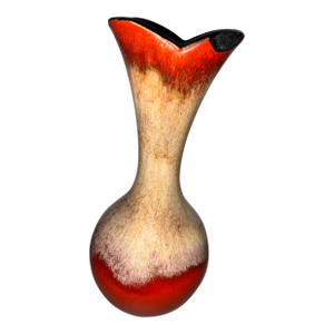 1969 Royal Haeger Volcanic Flame Vase Rare Bittersweet Crème Glaze