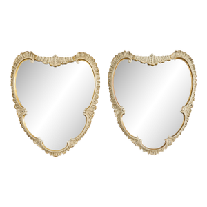 Pair of Midcentury Venetian Style Lacquered Cartouche Mirrors