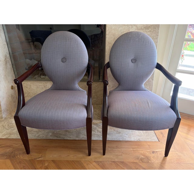 2000 - 2009 Donghia Red Mahogany Casper Arm Chairs (4) For Sale - Image 5 of 5
