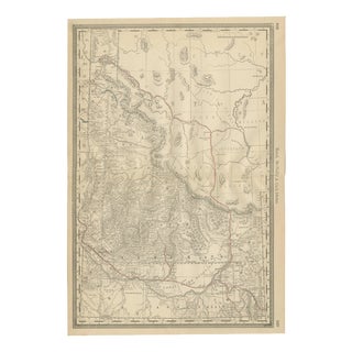 Idaho Map of The Gem States Railroads with Mining Camps and Counties, 1888 For Sale