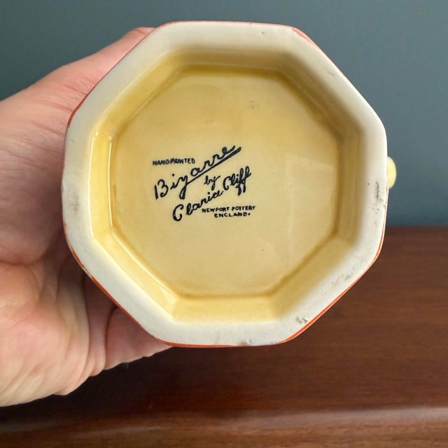 1929 Clarice Cliff Original Bizarre Athens Jug – Blue, Orange & Green Geometric For Sale In Cleveland - Image 6 of 7