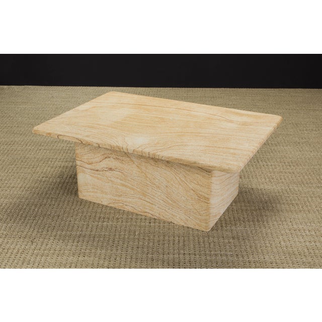Post-Modern Sandstone Coffee Table, c 1990s For Sale - Image 11 of 12