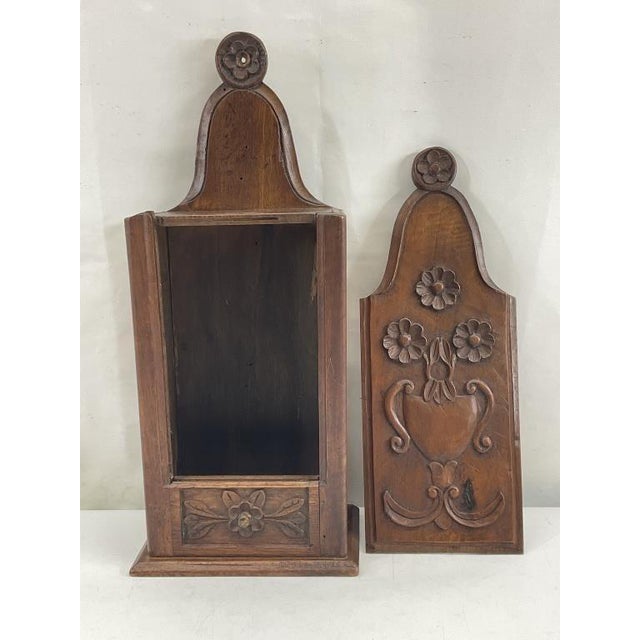 Antique French Walnut Fariniere | Hand-Carved Flour Box, Provencal Dough Bin For Sale