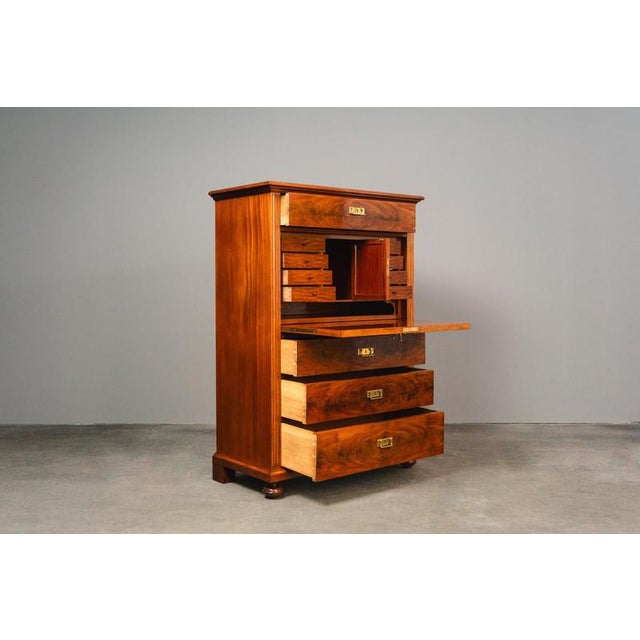 Object: Standing secretary Period & Style: Art Nouveau - Early 20th century Features: - Elegant and practical piece of...