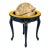 Midnight Blue & Canary Yellow Vintage Library Globe on Queen Anne Stand – New York Loft Designer Decor For Sale