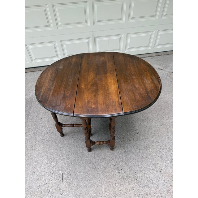 Antique Gate Leg Drop Leaf Table For Sale - Image 10 of 10