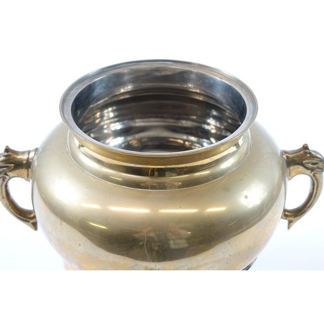 Asian Antique Mid 20th Century Asian Brass Tripod Vase For Sale - Image 3 of 5