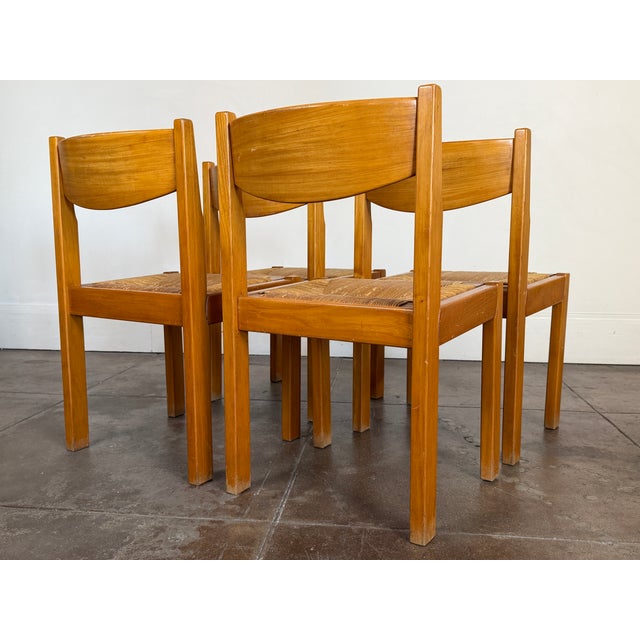 Vintage 1970's Maison Regain Elm Dining Chairs For Sale - Image 10 of 18