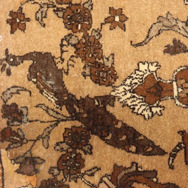 Beige Antique Turkish Cotton and Wool Rug For Sale - Image 8 of 11