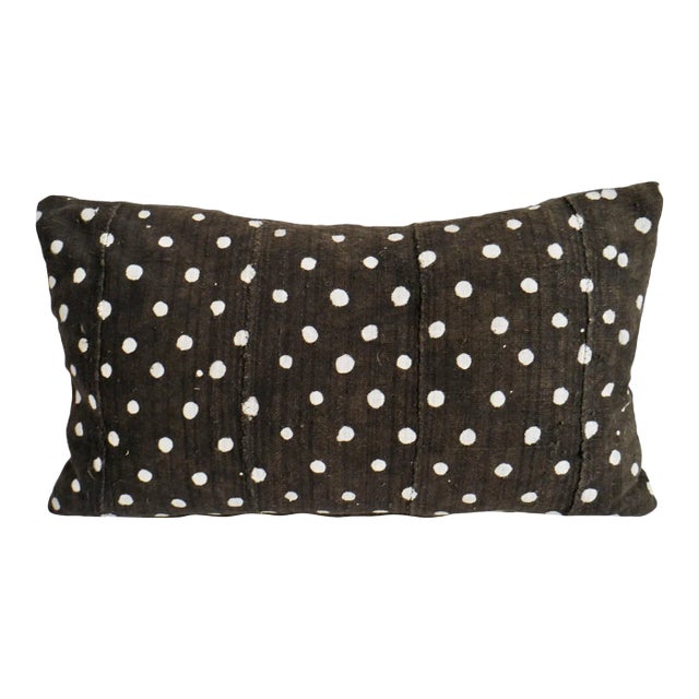 Black & White Dot Mudcloth Pillow For Sale