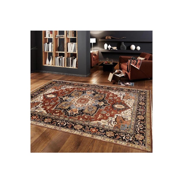 Pasargad Home Serapi Rust Wool Area Rug- 9' 8'' X 13' 8'' For Sale In New York - Image 6 of 6