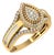 10K Yellow Gold Round Baguette Diamond Pear Shape Sz 7 Designer Ladies Ring 3/4 Cttw For Sale