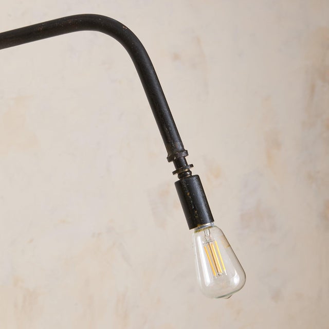 French Artisan-Made Iron Potence Wall Light, 1960s For Sale - Image 4 of 8