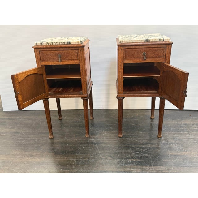 French Louis XVI Antique Nightstands, Pair For Sale - Image 3 of 12