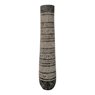 Late 20th Century Extra Large Timor Carved Palm Pot For Sale