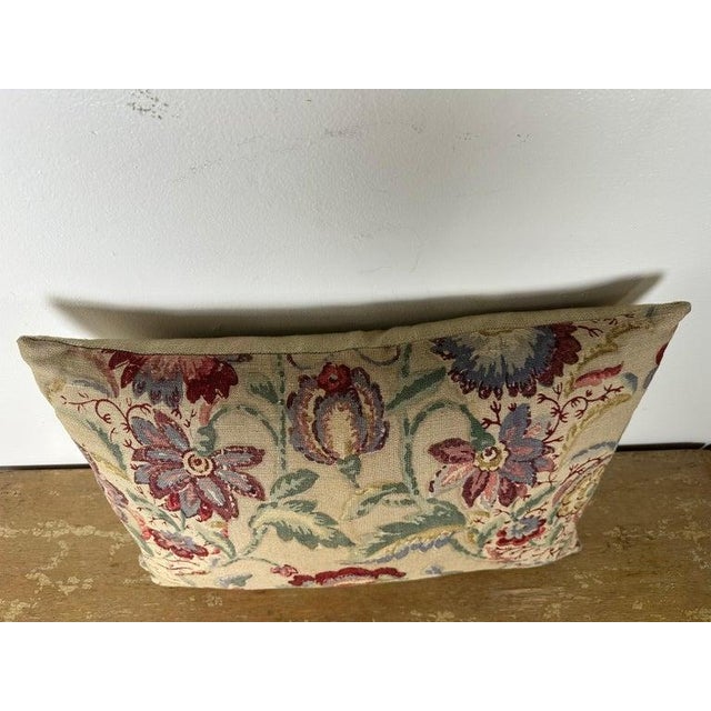 Early 21st Century Printed Linen Floral Pillow For Sale - Image 5 of 7