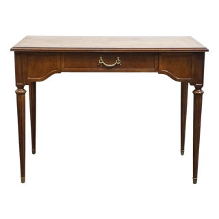 Henredon Furniture Banded Bookmatched Walnut Italian Provincial Style 40" Writing Desk For Sale