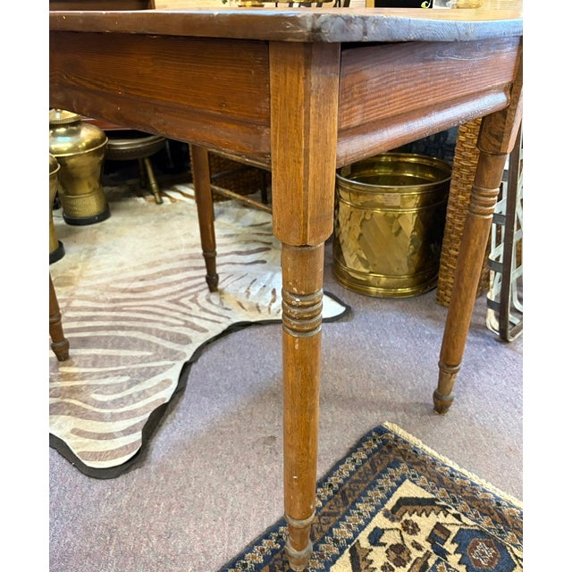 Antique American Farmhouse Dining Table For Sale - Image 4 of 7