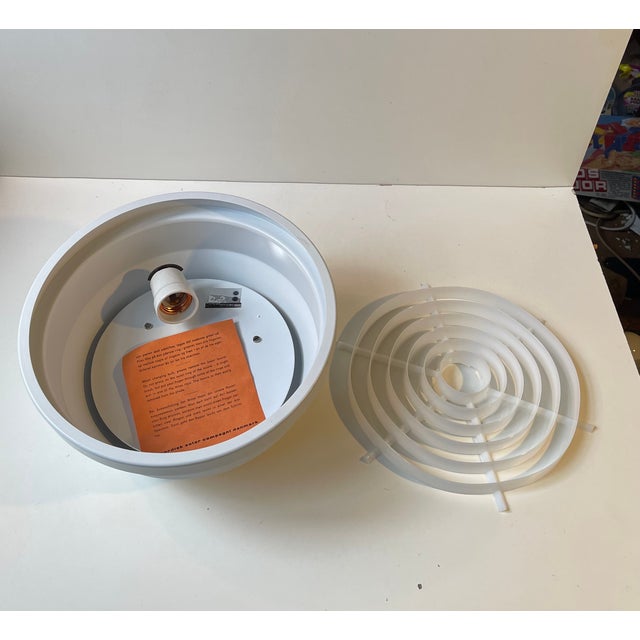 1970s Danish Minimalist White Flush Mount by Svend Middelboe for Nordisk Solar, 1970s For Sale - Image 5 of 10