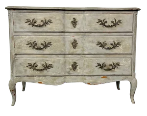 Provincial Gustavian Style Swedish Paint Decorated / Distressed Commode, Chest