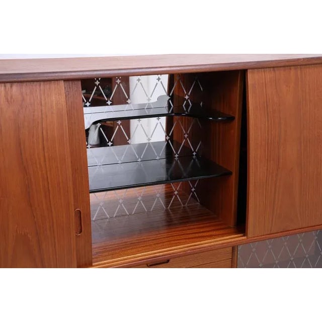 Brown Mid-Century Teak Highboard by Poul M. Jessen for Viby, Denmark, 1960s For Sale - Image 8 of 17