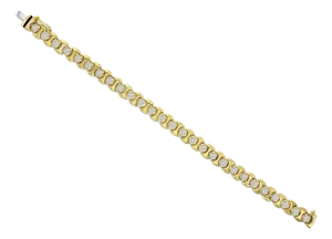 Five Carat Diamond Bezel Tennis Bracelet 14k Yellow Gold