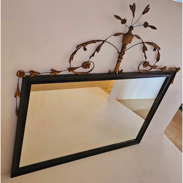 Brown Wood and Gilt Metal Regency Style Mirror by W & J Sloane For Sale - Image 8 of 11