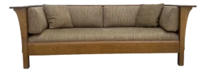 1990s Stickley Craftsman Mission Oak Prairie Settle