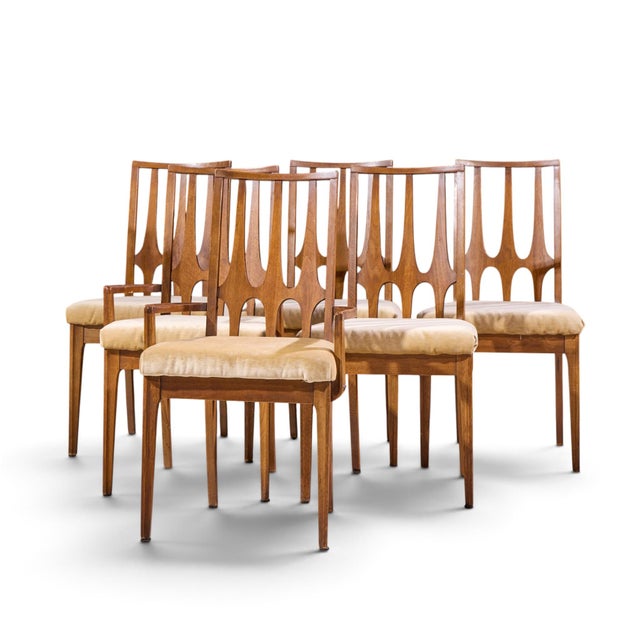 Mid-Century Modern Broyhill Brasilia Mid Century Walnut Dining Chairs - Set of 6 For Sale - Image 3 of 18
