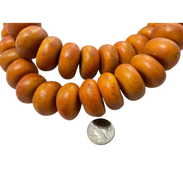 Vintage African Necklace/ Currency 50 Amber Beads Nigeria For Sale In New York - Image 6 of 7