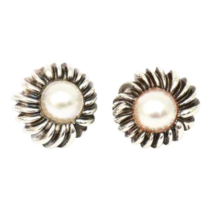 Vintage Tiffany and Co. Sterling Silver and Mabe Pearl Pierced Lever Back Earrings 1970's
