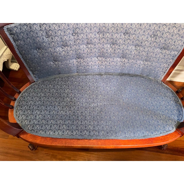 Vintage Early 20th Century Regency Revival Mahogany Settee. For Sale - Image 10 of 11