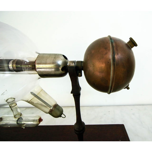 Industrial Antique Crookes Tube in Wenge Wood, 1890s For Sale - Image 3 of 12