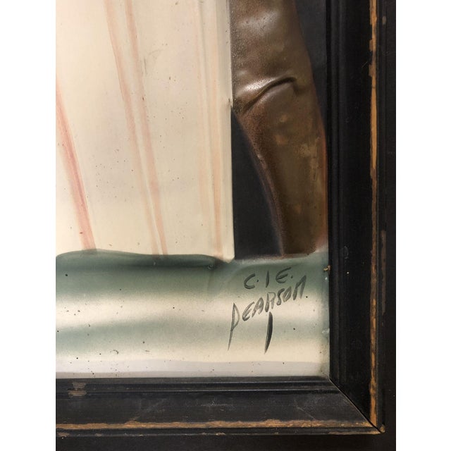 Tribal Mid Century Cooper Embossed Bongo Player Wood Framed by c.i.e. Pearson For Sale - Image 3 of 4