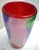 Glamorous Multi-Color Glass Block Vase With Red Interior - Makora Krosno Poland For Sale - Image 9 of 17