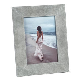 Carpi Suede Lux Photo Frame, 5" x 7", Shoreline Gray For Sale