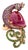 Bochic "Orient" Vintage Emerald Ruby & Pink Sapphire Ring - 18K Gold & Silver For Sale