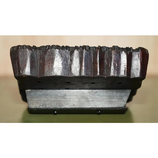 Large Antique Hand Carved Floral Printing Block for Wallpaper For Sale - Image 6 of 13