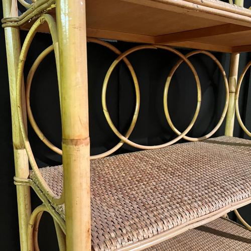 Vintage Open Back Shelf Unit with Bent Cane For Sale - Image 4 of 6