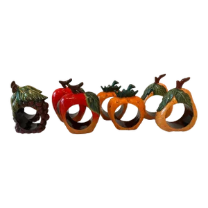 Vintage Fruit Napkin Holders - Set of 8