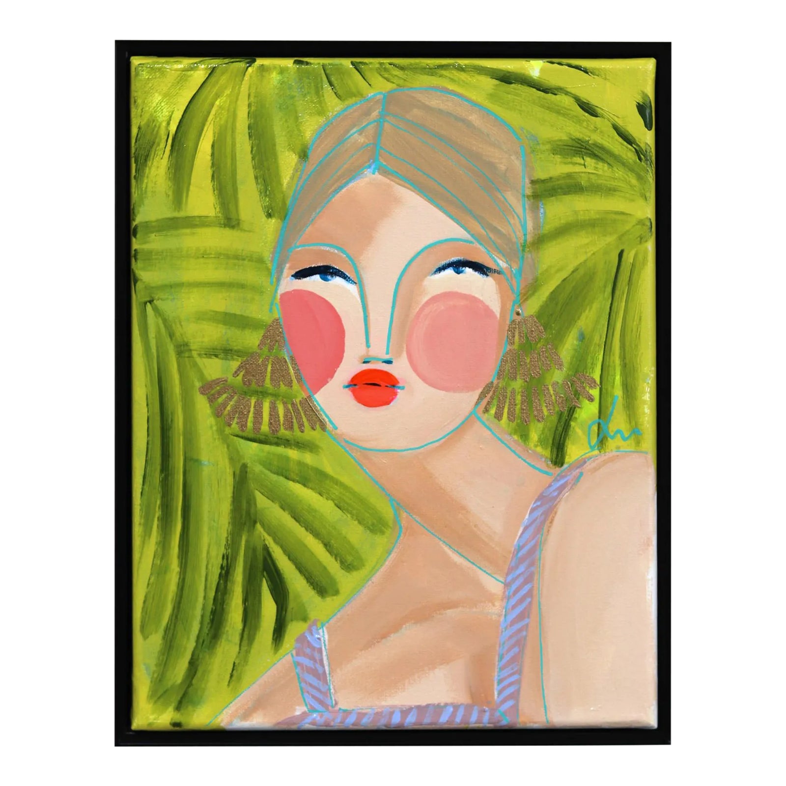 "Miss Priss Palms 1" Original Artwork by Lindsey McCord Chairish