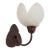 Italian Murano Frosted Glass and Bronze Finish Wall Sconce Clover Base For Sale