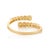 White 18k Yellow Gold Open Wrap Round Brilliant Diamond Bypass Ring Size 9 For Sale - Image 8 of 14