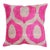 Contemporary Velvet Pink Geometric Ivory Throw Pillow With Down Insert For Sale