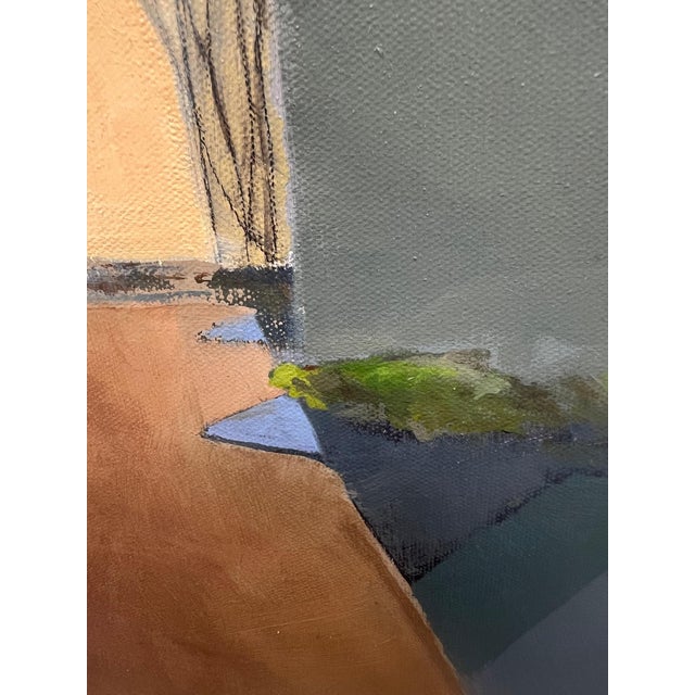 "The End of the Road" Contemporary Impressionist Cityscape in Grays and Orange by Mill Valley Artist Mary Anne McKernie For Sale - Image 4 of 11