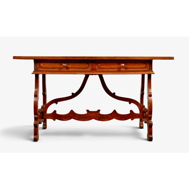 Italian Baroque-Style Writing or Side Table in Walnut, 20th Century For Sale - Image 4 of 9