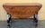 Wood Spanish 20th Century Walnut Drop-Leaf Table with round Top and Lyre Legs For Sale - Image 7 of 18